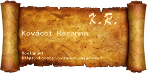 Kovácsi Rozanna névjegykártya